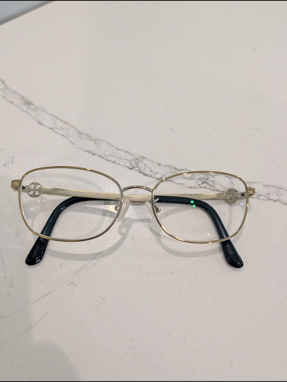 Tory Burch Gold Metal Oval Glasses with Black Temples TY 1064 3278 52